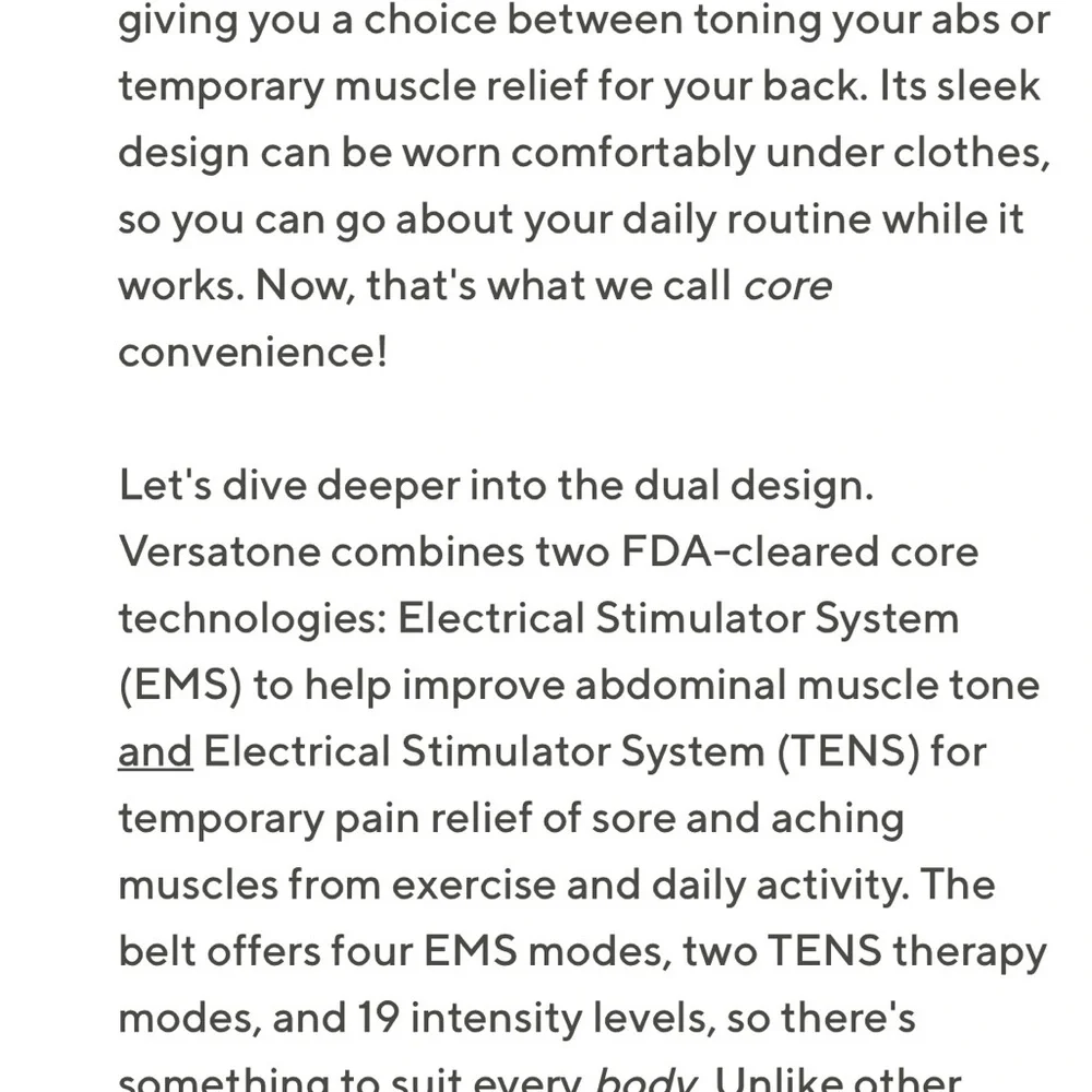 FITNATION Versatone Ab Toning & Pain Relief Belt